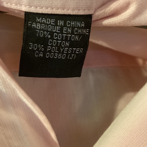 ❤️🔥5/20$ BELLISSIMO💫Men's Pink/White Striped Long Sleeve Dress Shirt - Picture 9 of 9